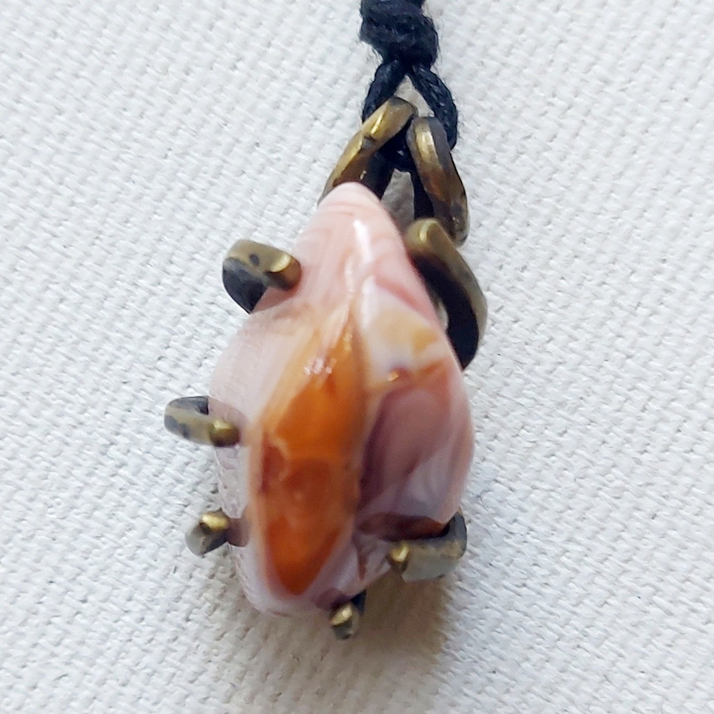Agata Botswana Ciondolo Piccolo in Ottone