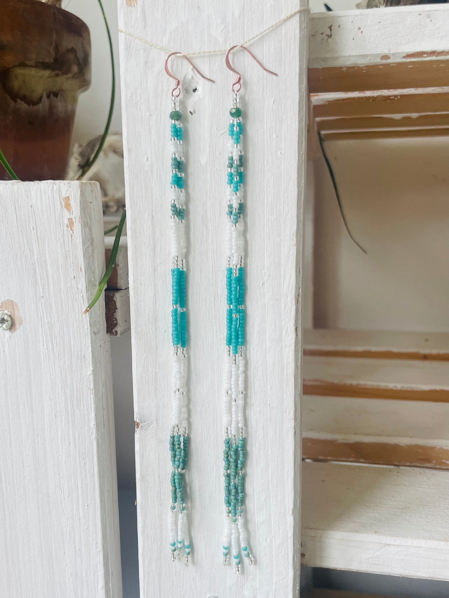 Orecchini bianco e azzurro