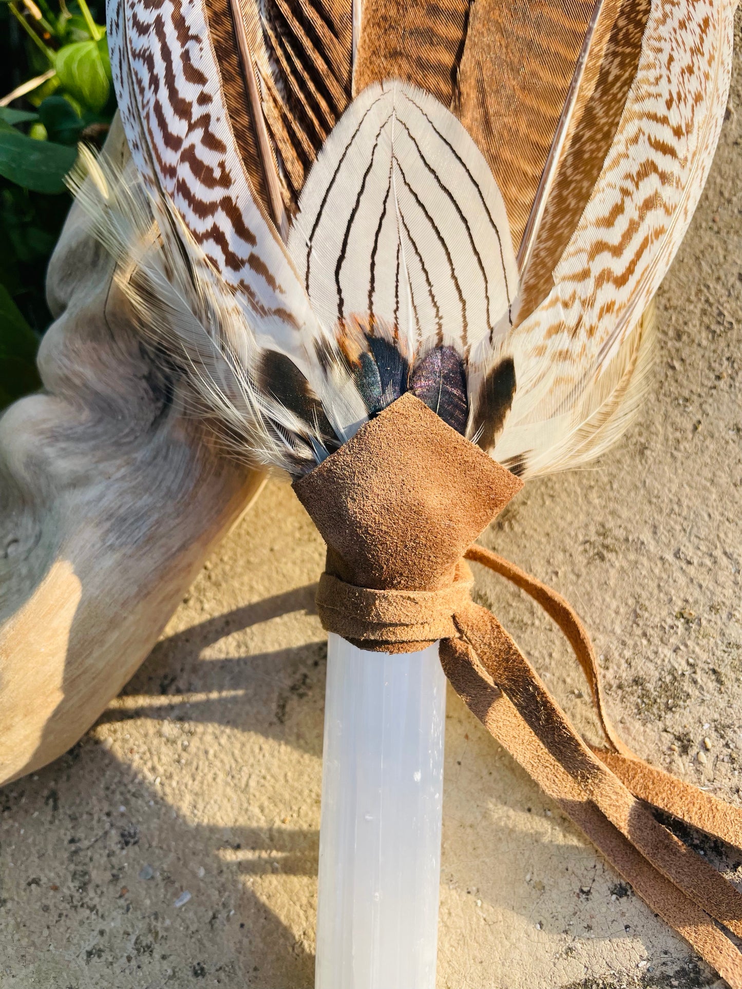 Selenite Prayer Fan - Feminine Energy Sky