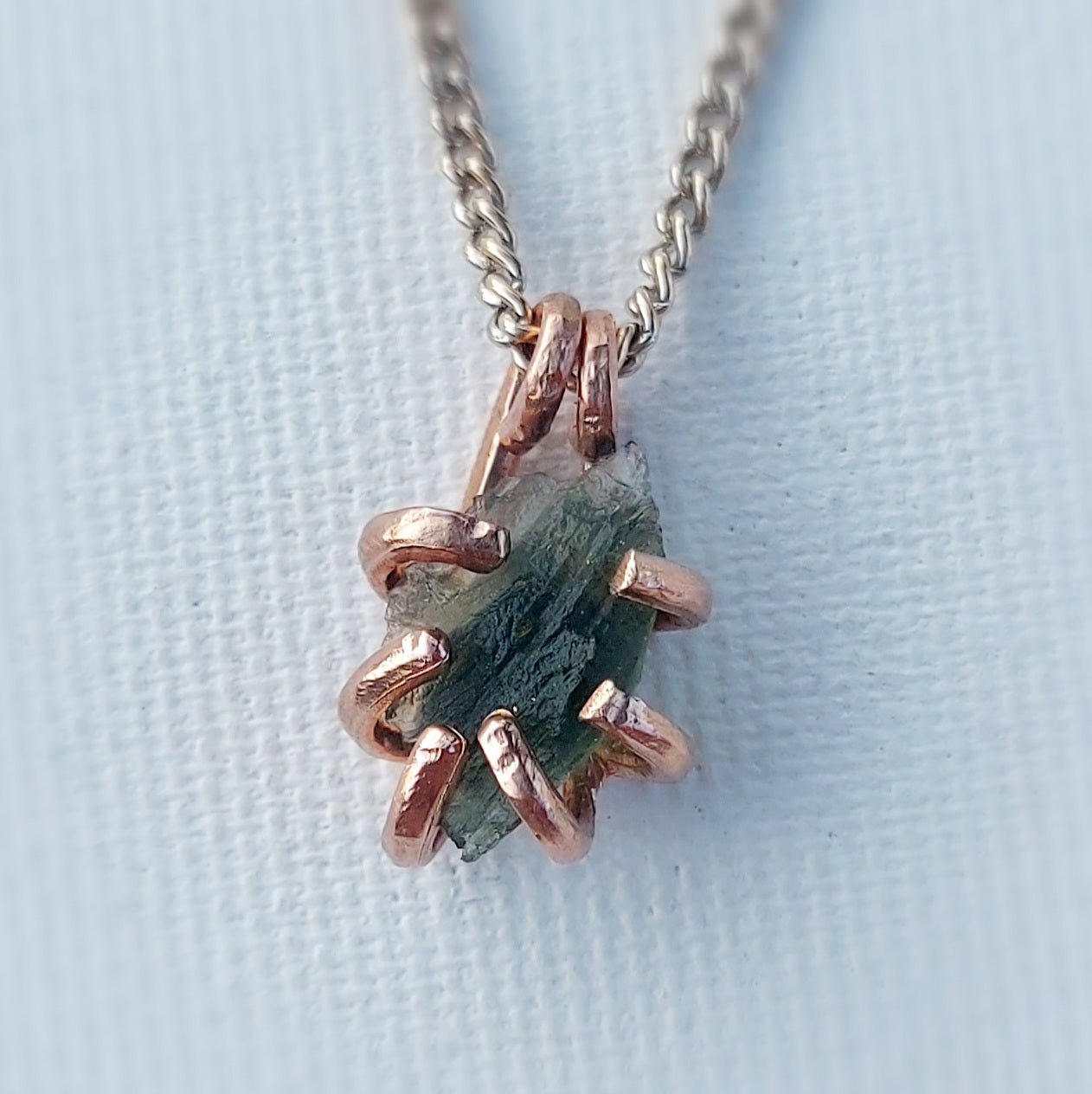 Moldavite - CLEMATIS - Ciondolo Piccolo in Ottone