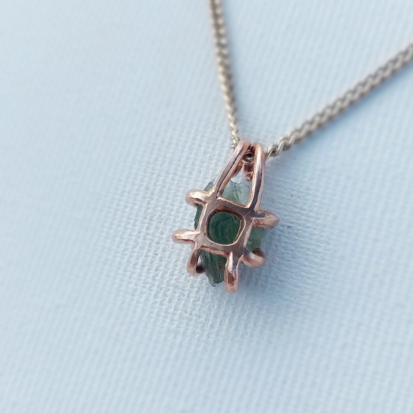 Moldavite - CLEMATIS - Ciondolo Piccolo in Ottone
