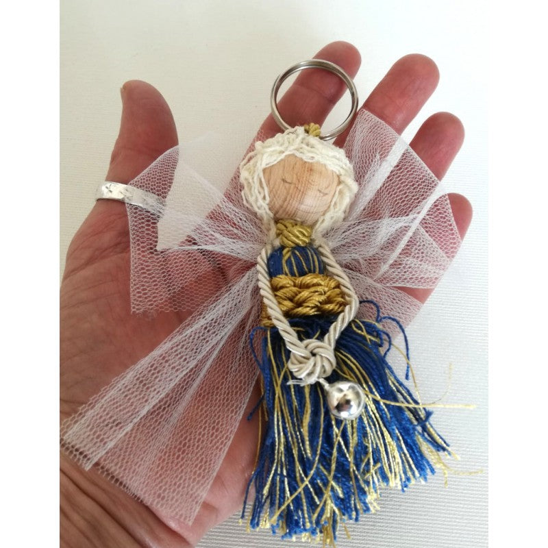 Angelo Custode con Pietra di Sostegno - Oro e Blu