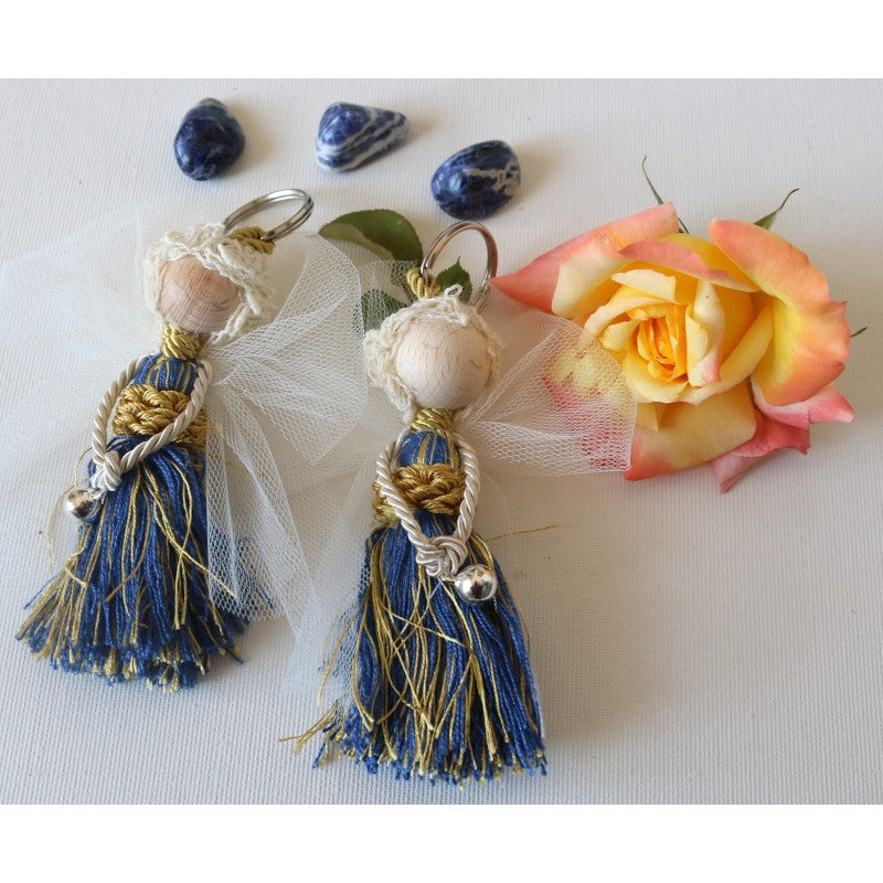 Angelo Custode con Pietra di Sostegno - Oro e Blu