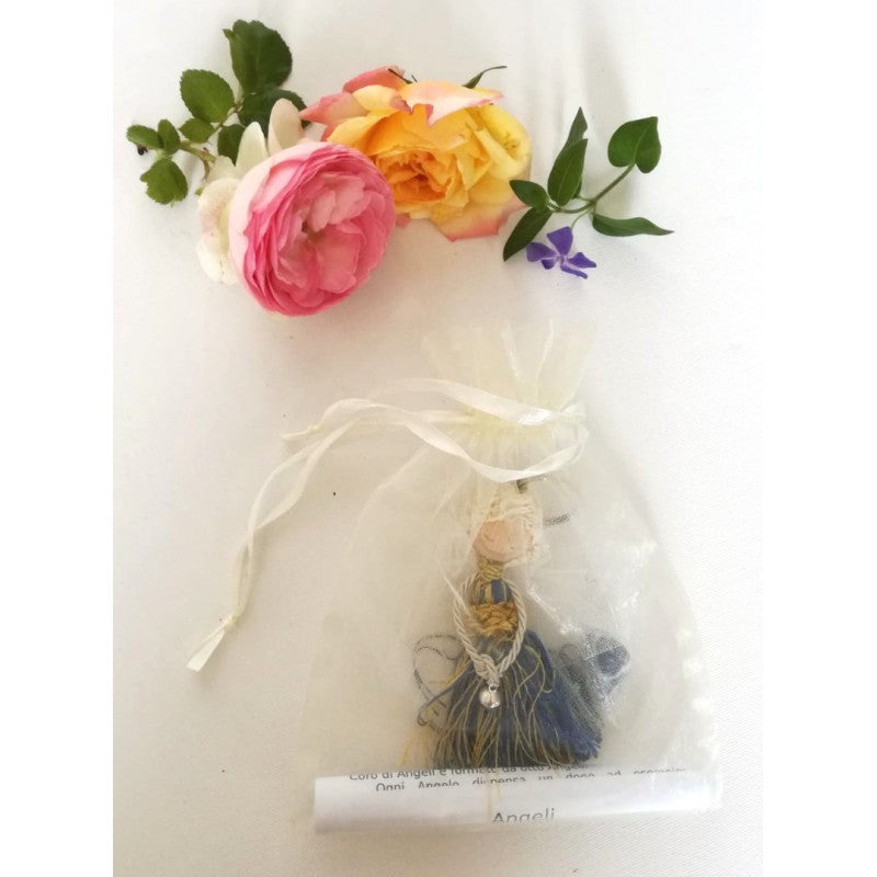 Angelo Custode con Pietra di Sostegno - Oro e Blu