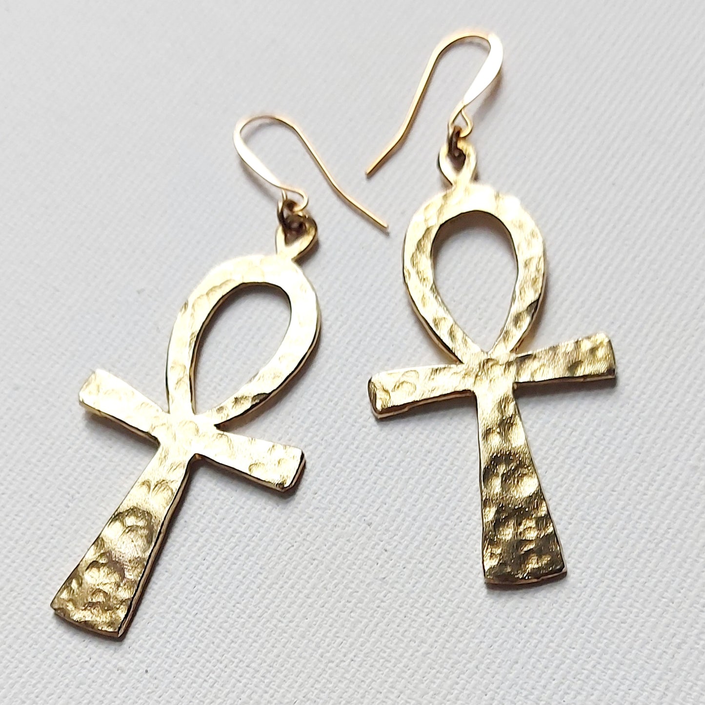 Ankh Chiave della Vita Egizia Orecchini grandi in Ottone