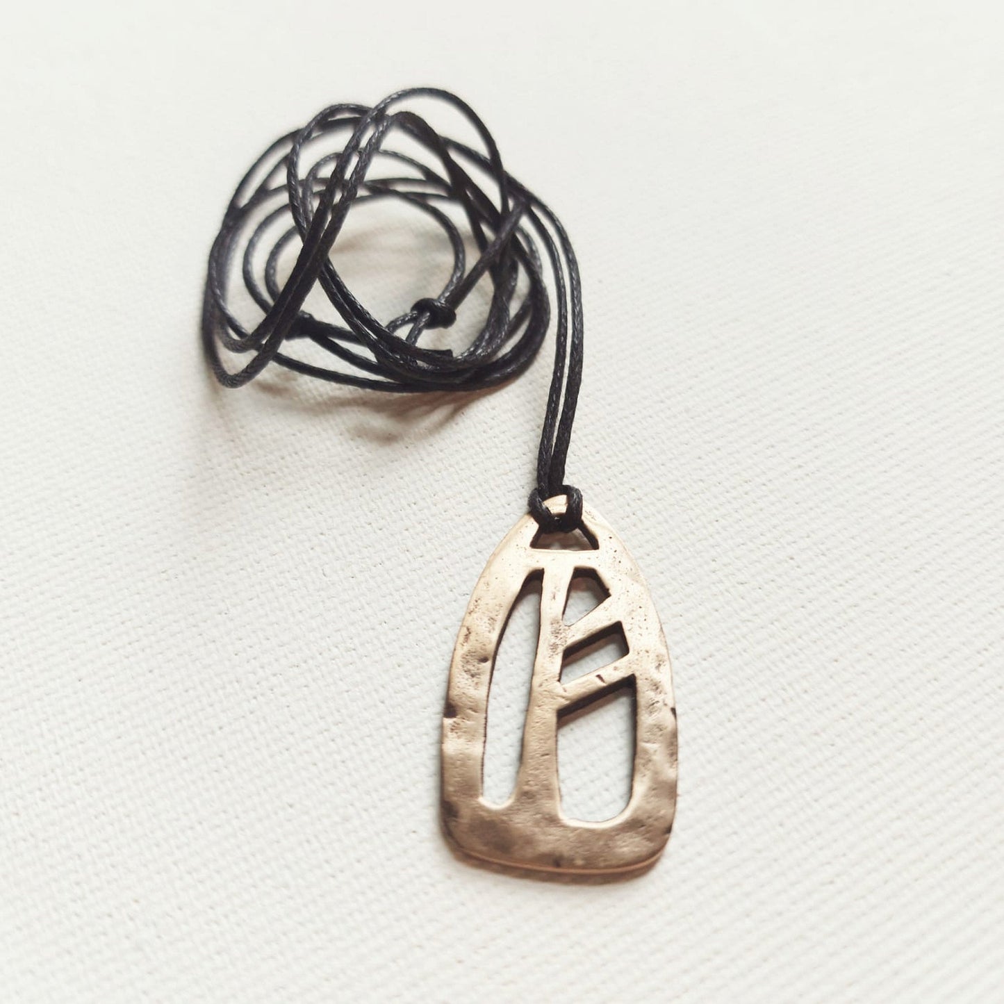 Runa Fehu Futhark Germanico Ciondolo in Bronzo
