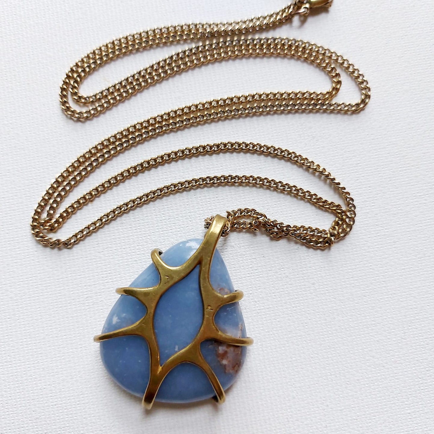 Angelite Ciondolo Grande in Ottone