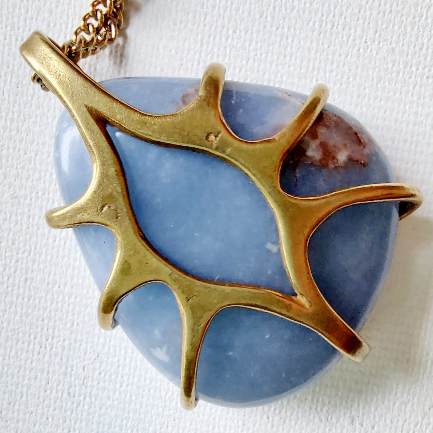 Angelite Ciondolo Grande in Ottone