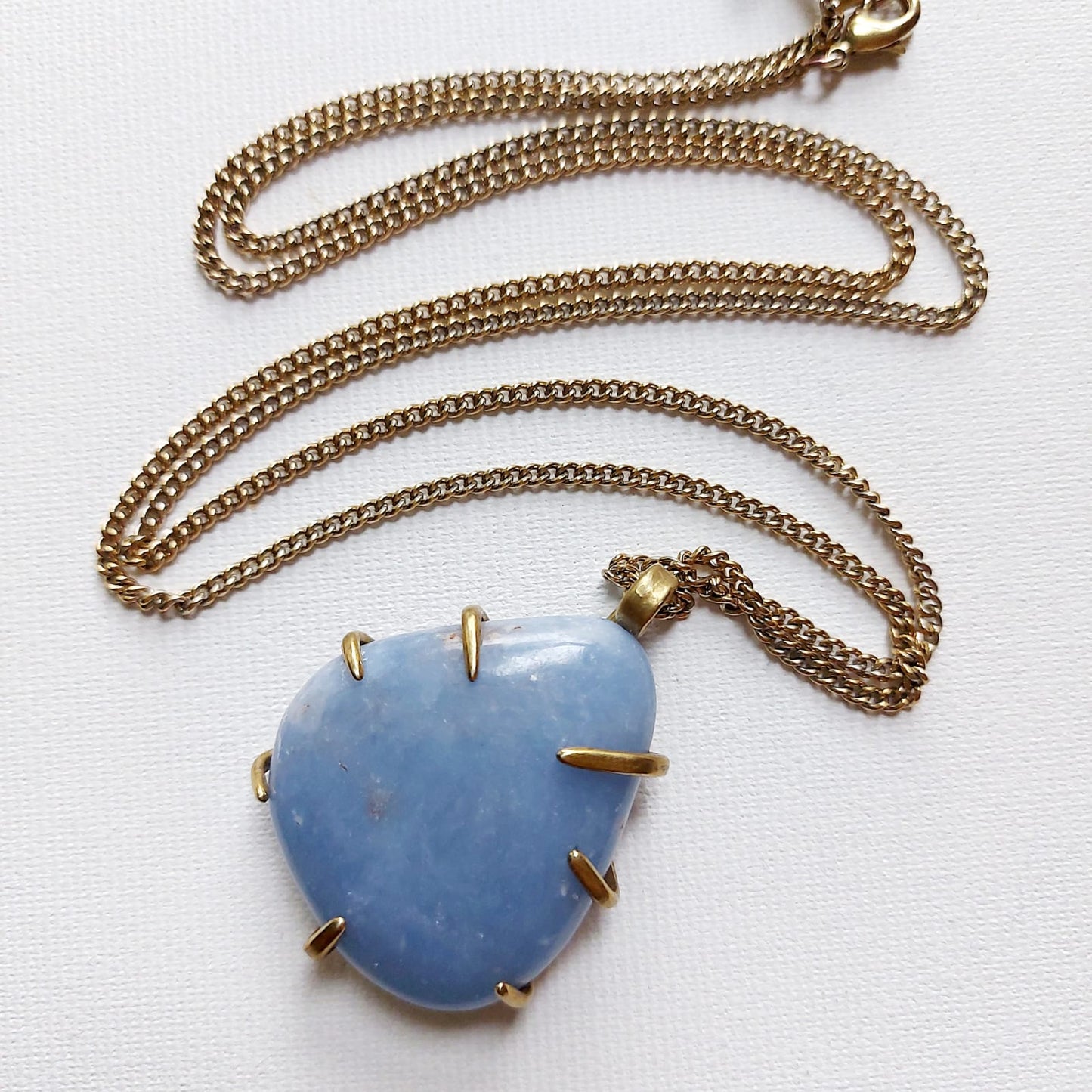 Angelite Ciondolo Grande in Ottone
