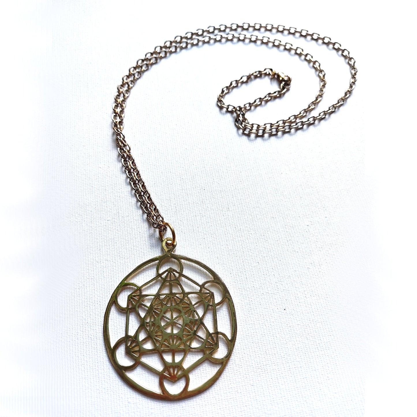 Cubo di Metatron Geometria Sacra Ciondolo in Ottone