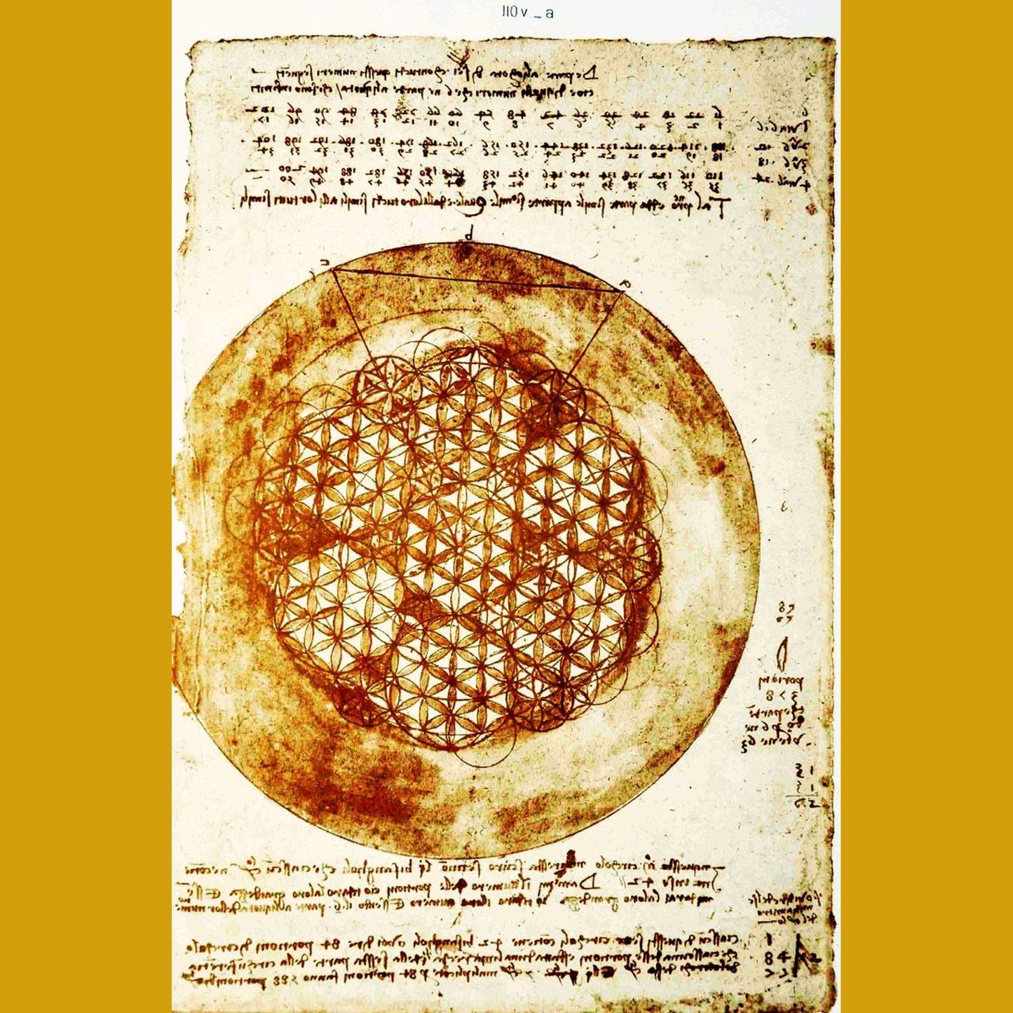 Il Fiore della Vita Geometria Sacra Ciondolo in Ottone