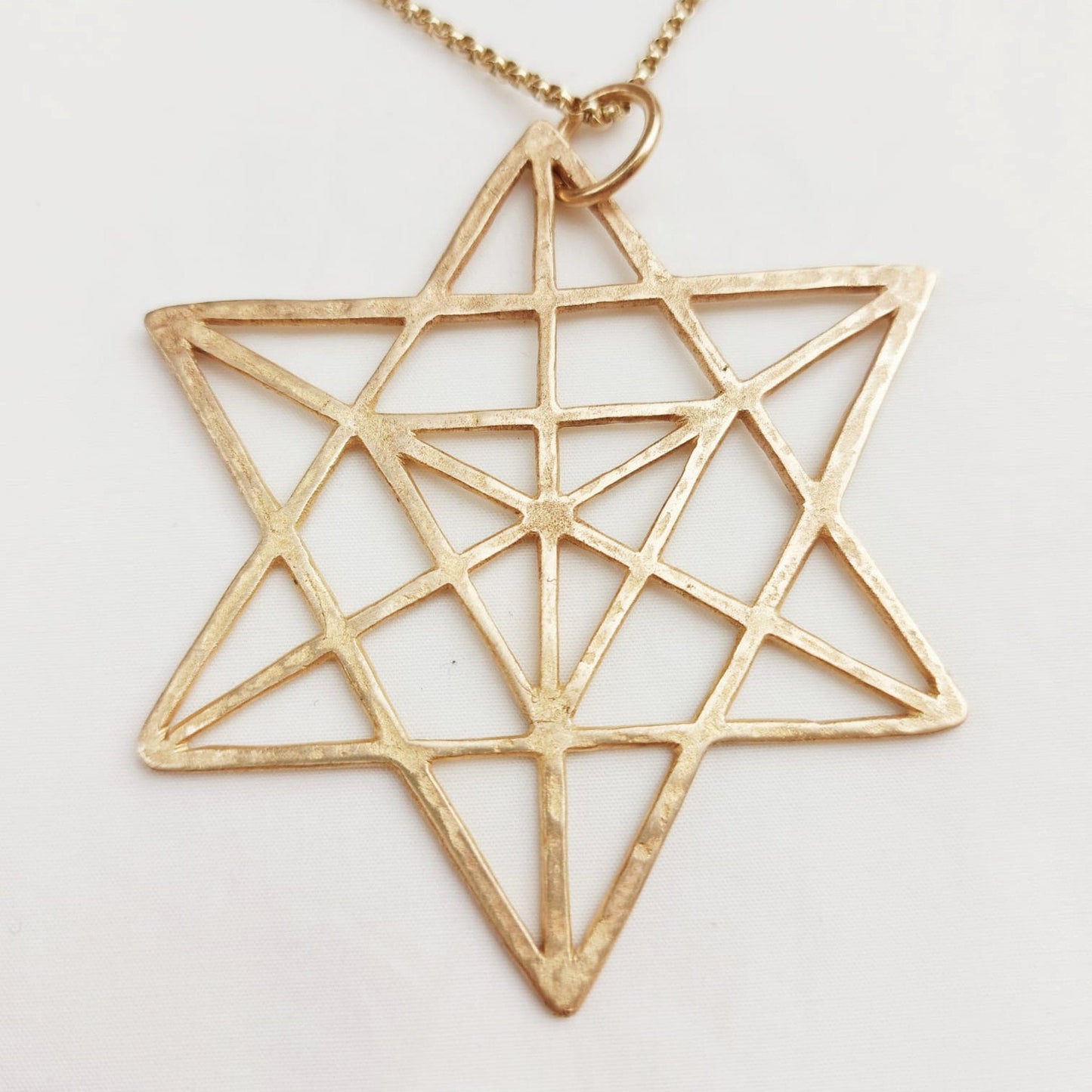 Merkaba Geometria Sacra Ciondolo in Ottone