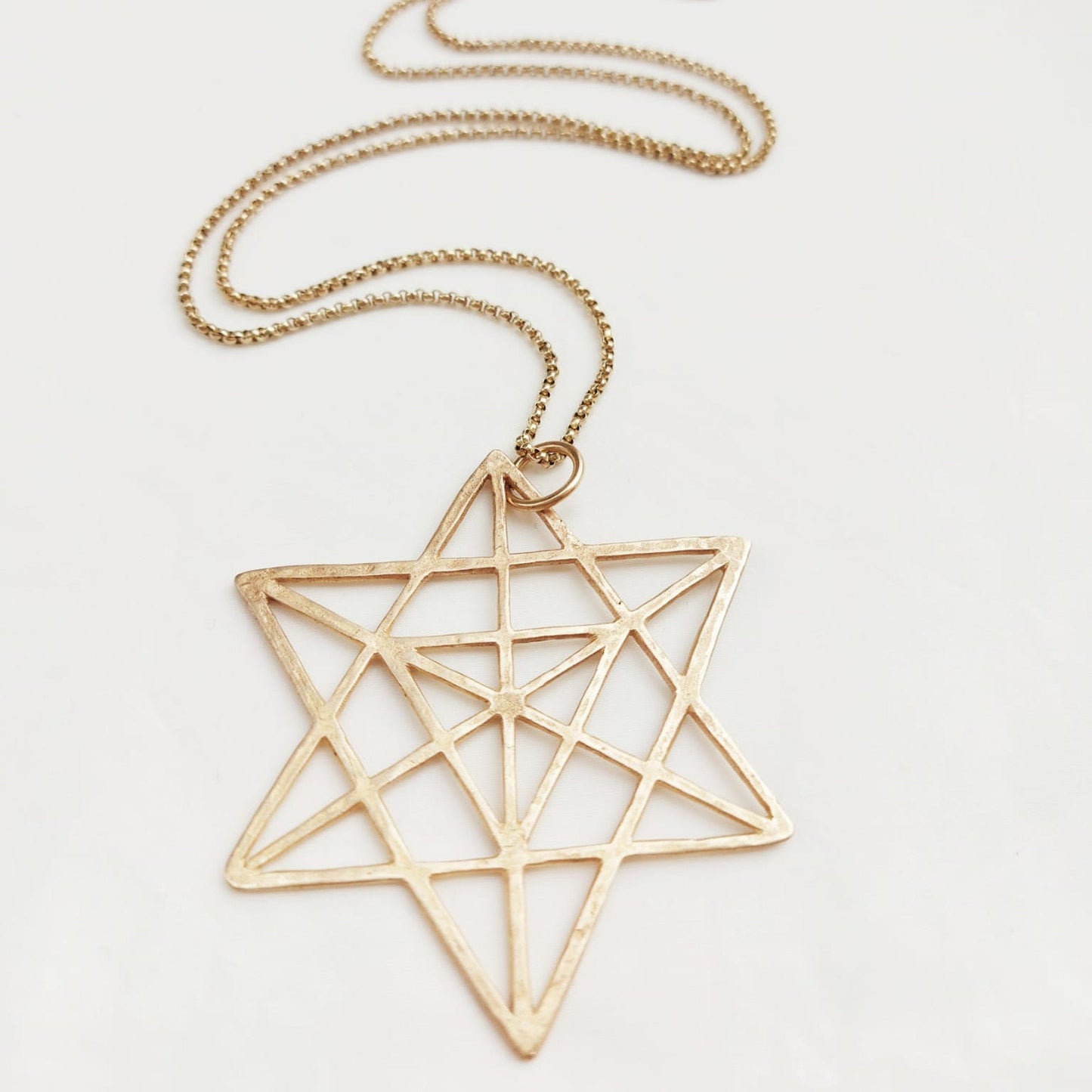 Merkaba Geometria Sacra Ciondolo in Ottone