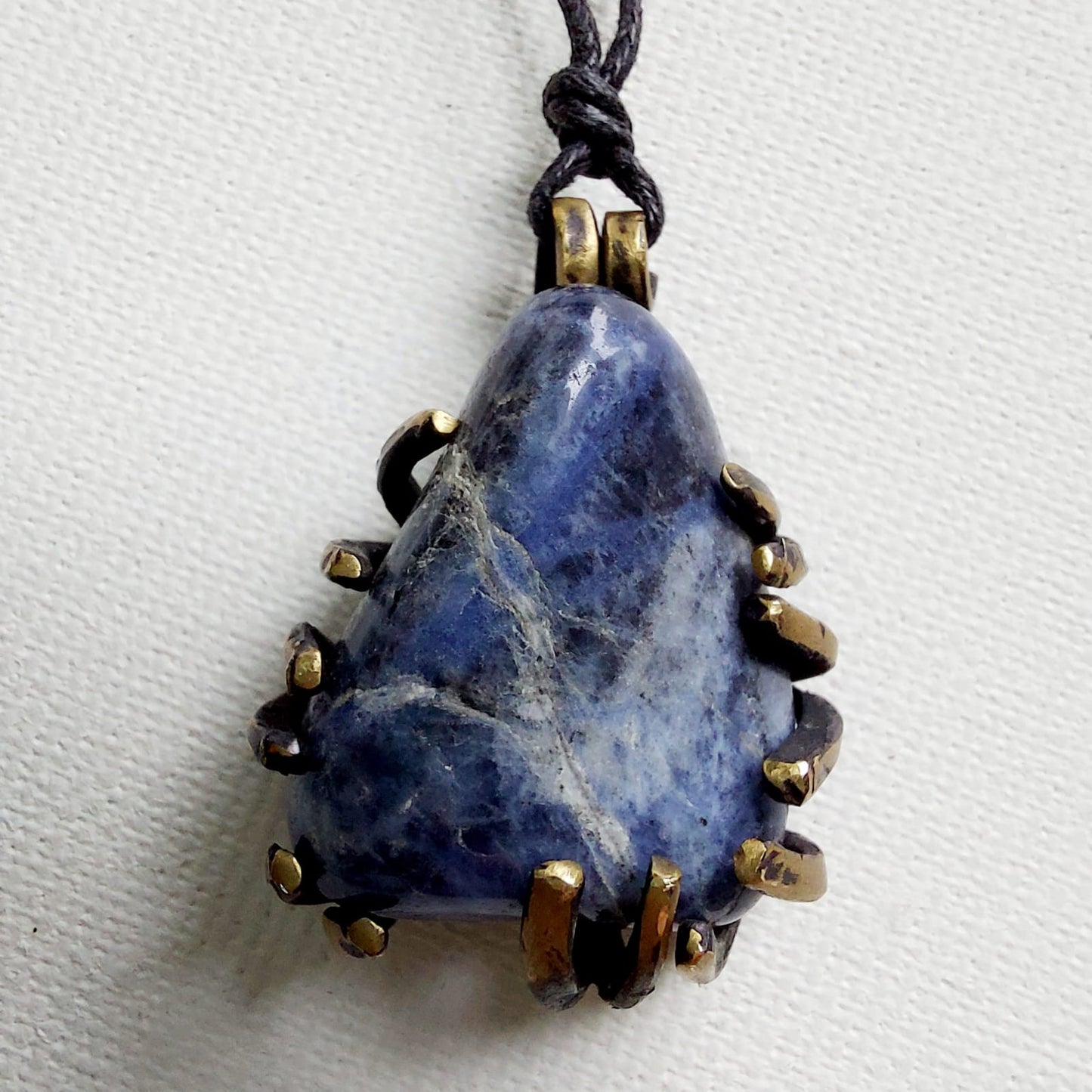 Sodalite Ciondolo Piccolo in Ottone