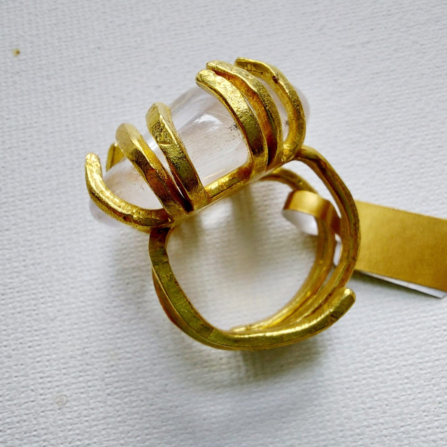 Cristallo di Rocca Anello delle Valkyrie in Ottone