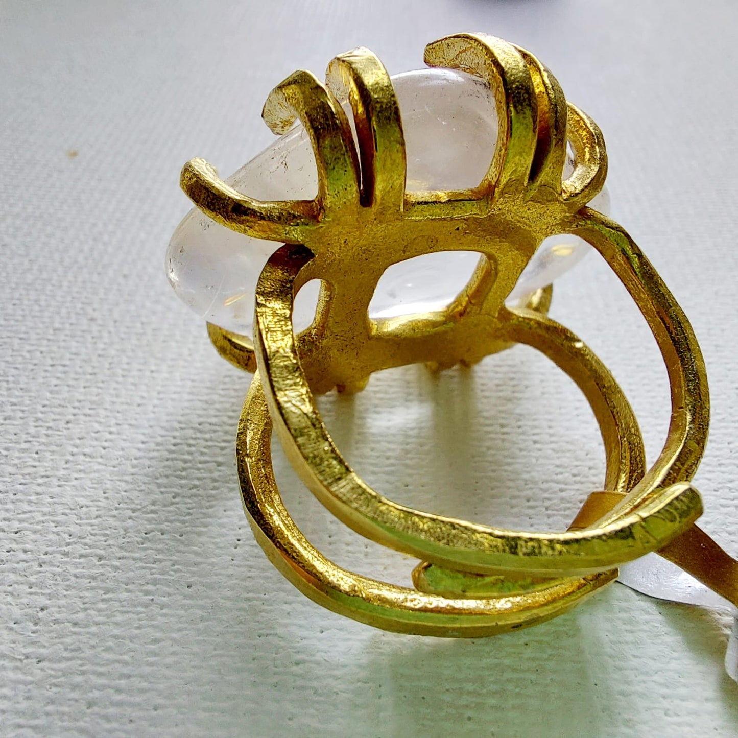 Cristallo di Rocca Anello delle Valkyrie in Ottone