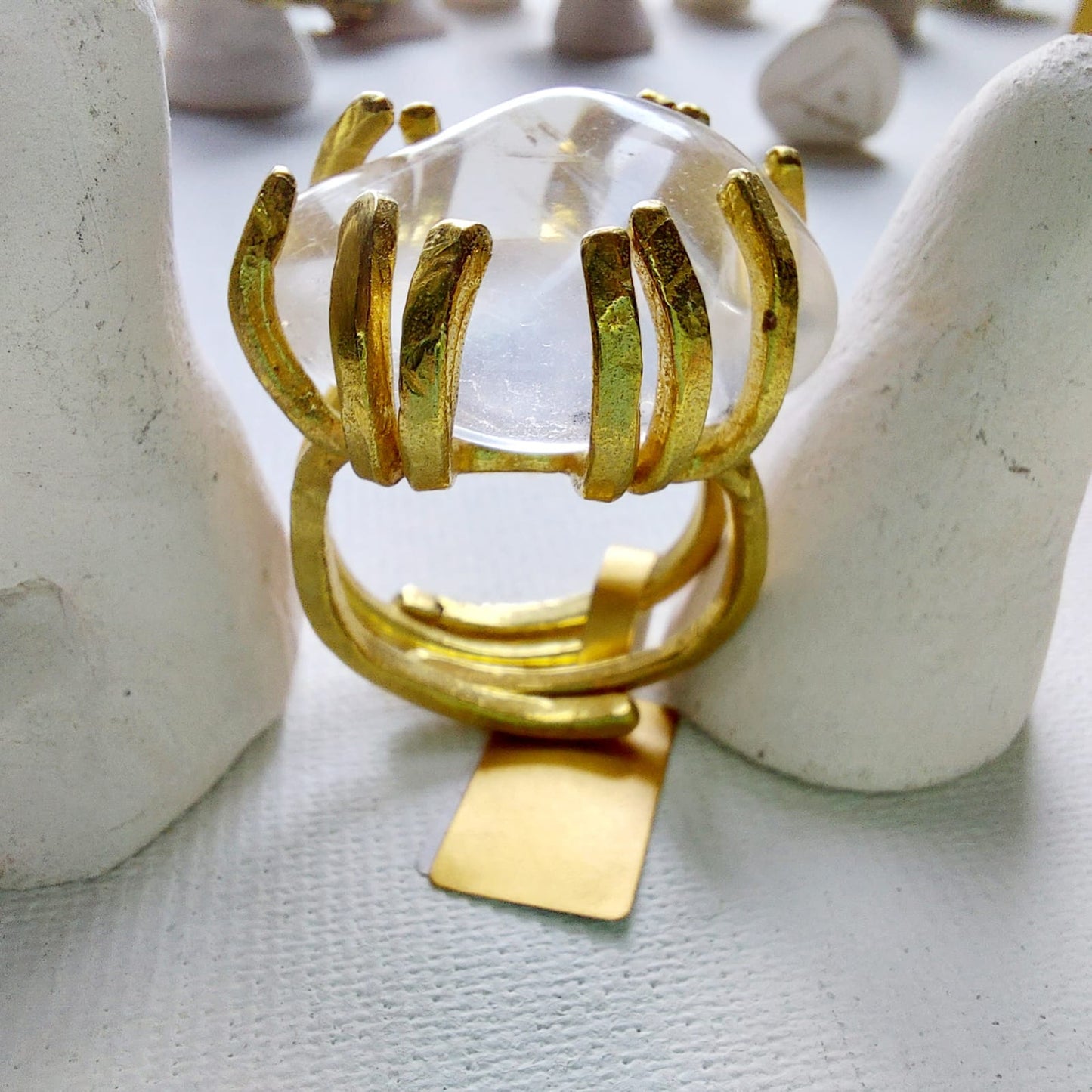 Cristallo di Rocca Anello delle Valkyrie in Ottone