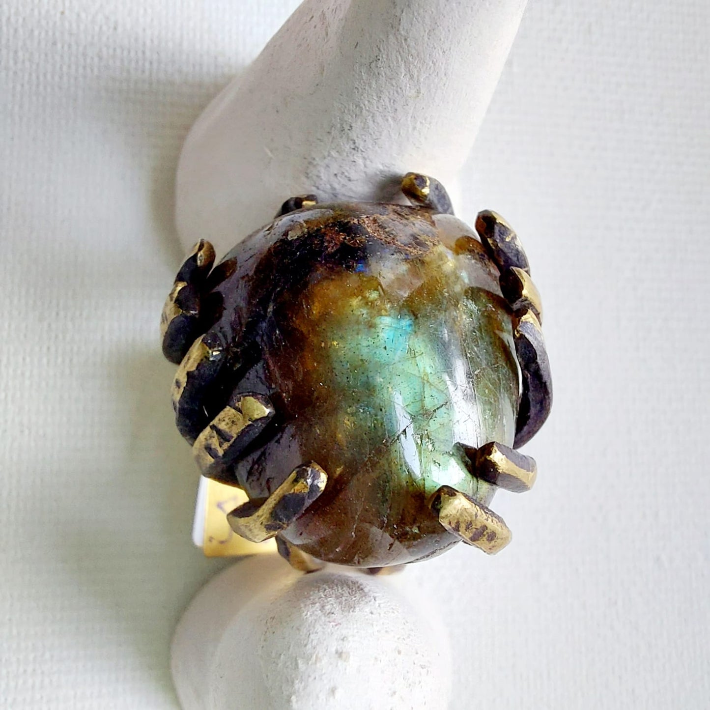 Labradorite Anello delle Valkyrie in Ottone