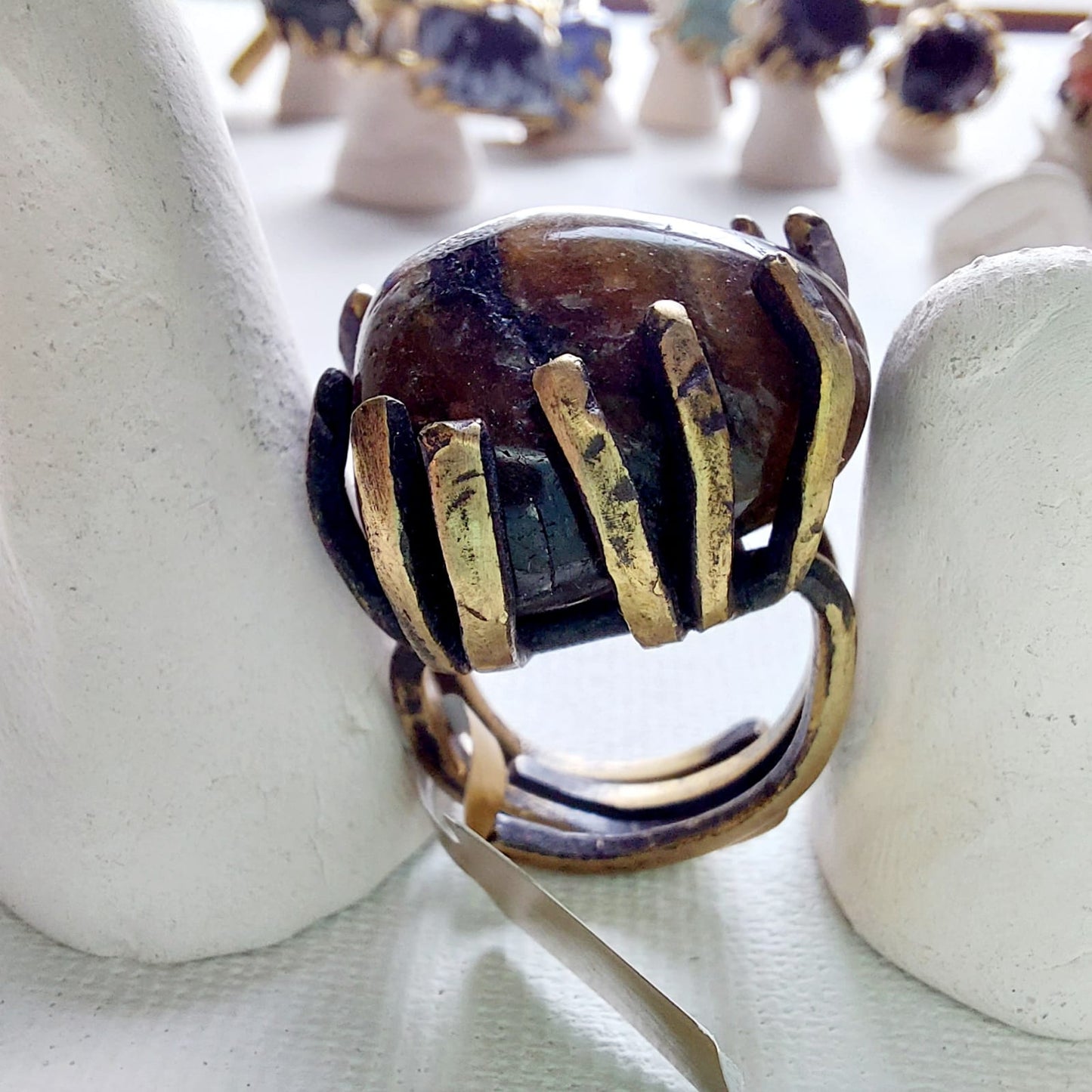 Labradorite Anello delle Valkyrie in Ottone