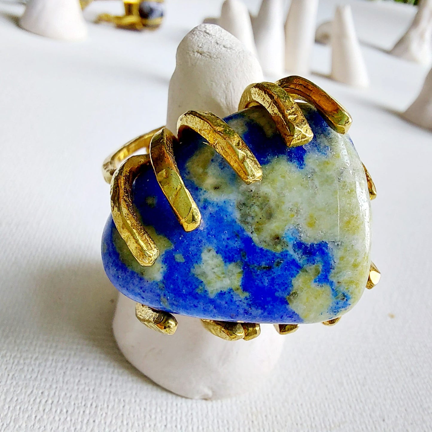 Lapislazzuli Anello delle Valkyrie in Ottone