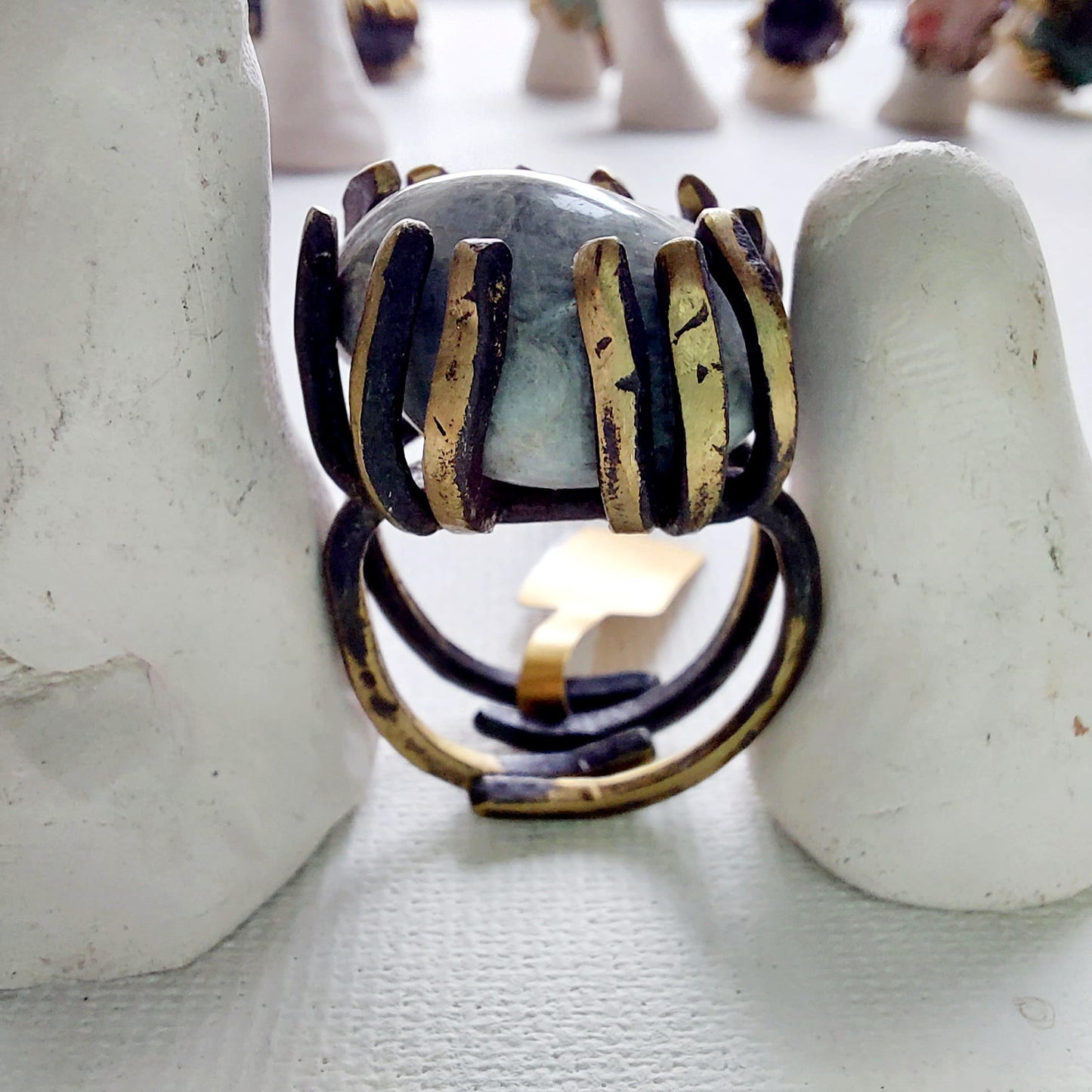Occhio di Gatto Anello delle Valkyrie in Ottone