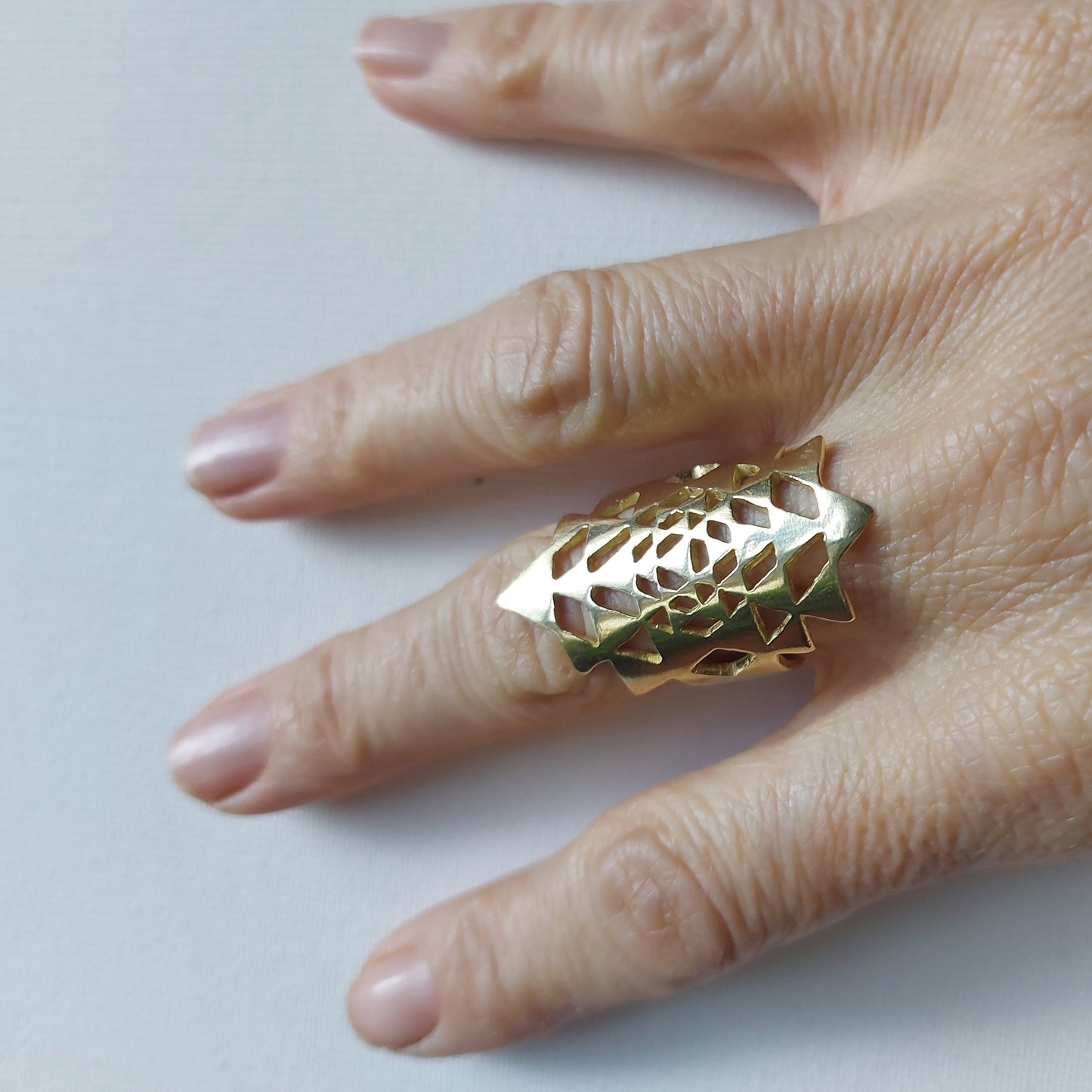 Sri Yantra Anello in Ottone