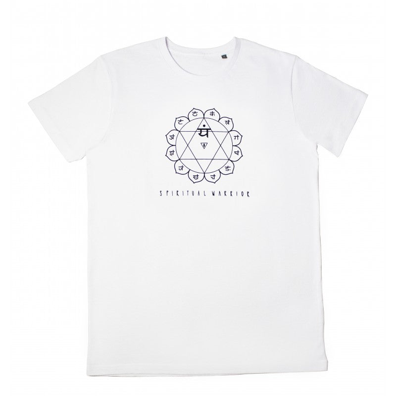 T-Shirt Unisex Quarto Chakra Bianca in Cotone Biologico