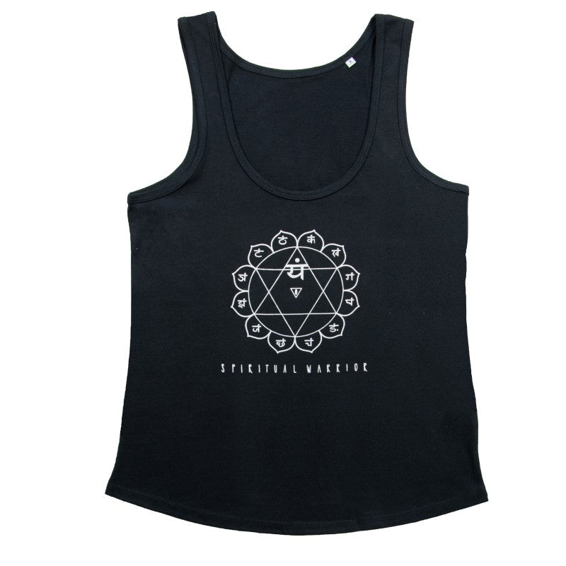 Canotta Donna Quarto Chakra Nera in Cotone Biologico