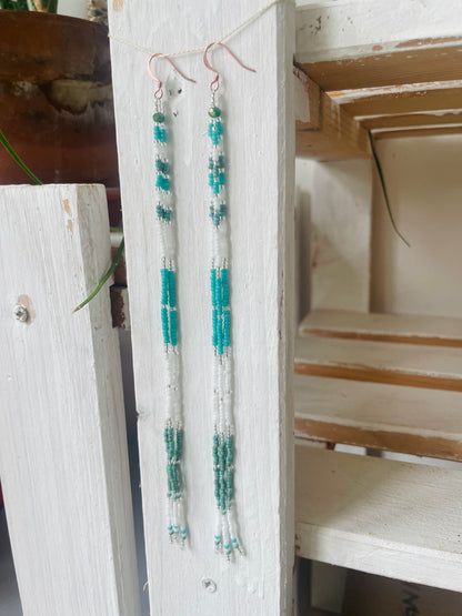 Orecchini bianco e azzurro
