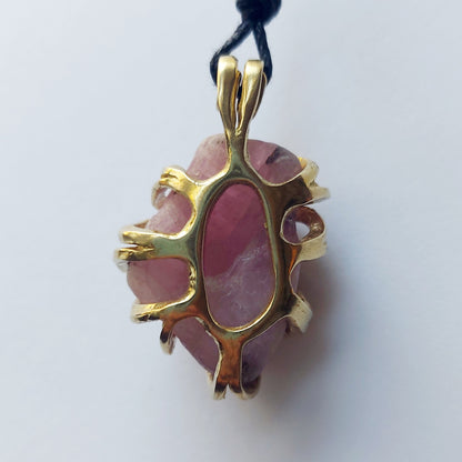 Kunzite - WATER VIOLET - Ciondolo Piccolo in Ottone