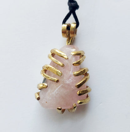 Morganite - VERVAIN - Ciondolo Piccolo in Ottone