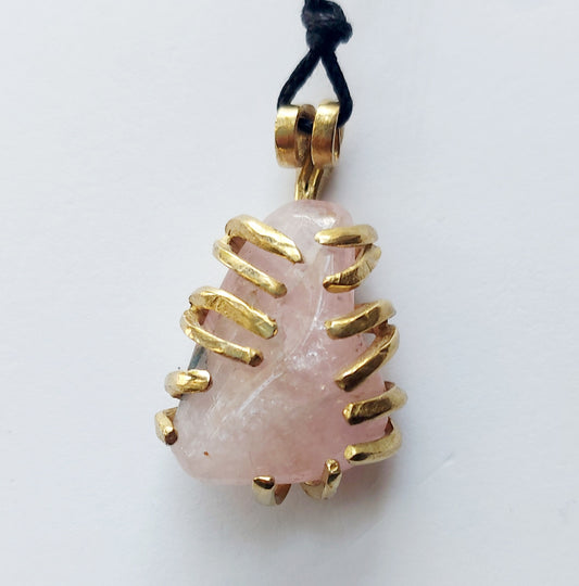 Morganite - VERVAIN - Ciondolo Piccolo in Ottone