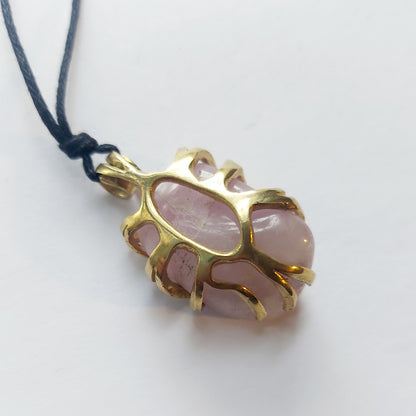 Kunzite - WATER VIOLET - Ciondolo Piccolo in Ottone