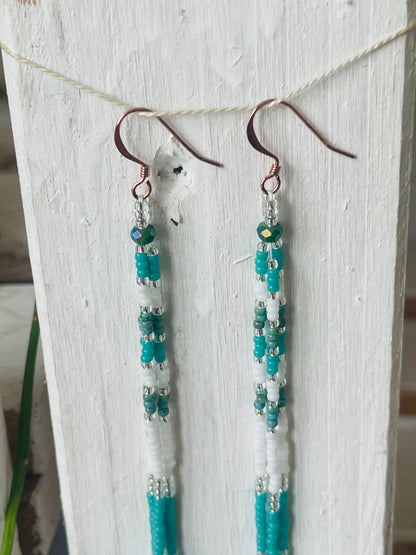 Orecchini bianco e azzurro