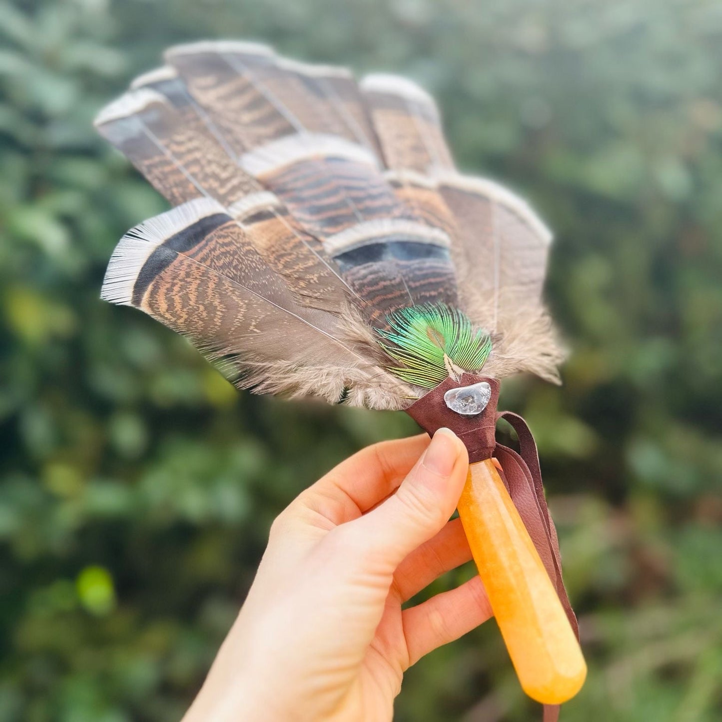 Shamanic Prayer Fan - Ventaglio Sciamanico Calcite Gialla - 3 Chakra