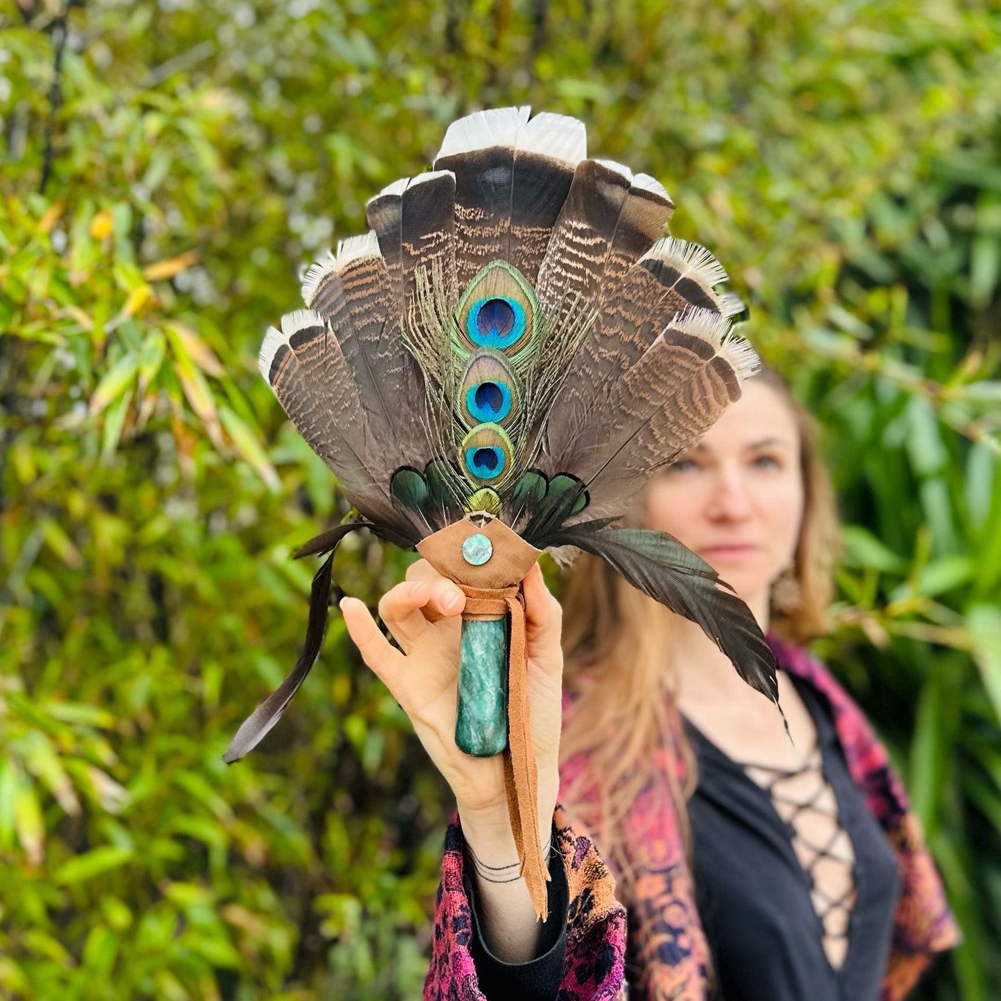 Prayer Fan 4 Chakra - Ventaglio Sciamanico con Avventurina