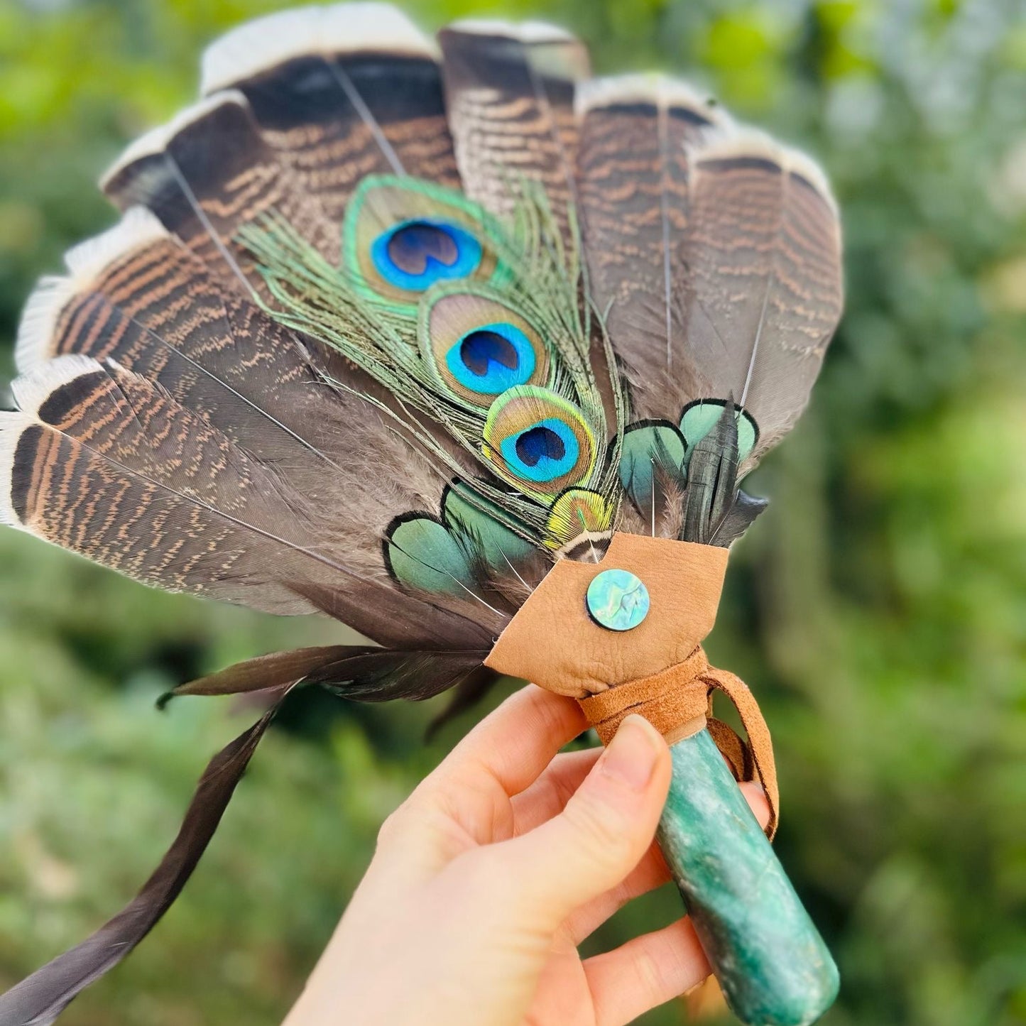 Prayer Fan 4 Chakra - Ventaglio Sciamanico con Avventurina