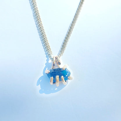 Apatite blu - OLIVE - Ciondolo Piccolo in Ottone