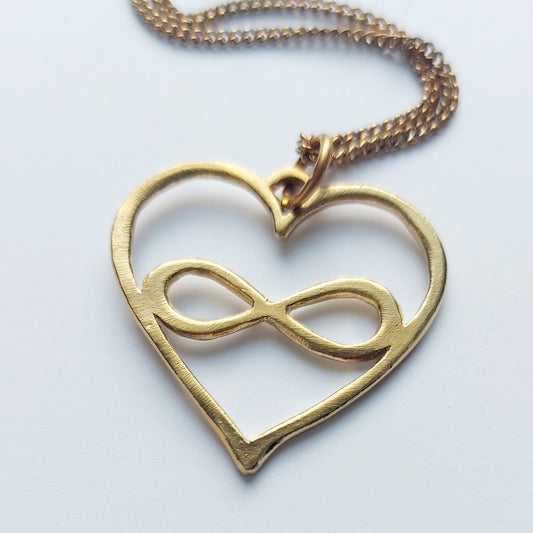 Cuore Infinito Ix Cacao Ciondolo in Ottone