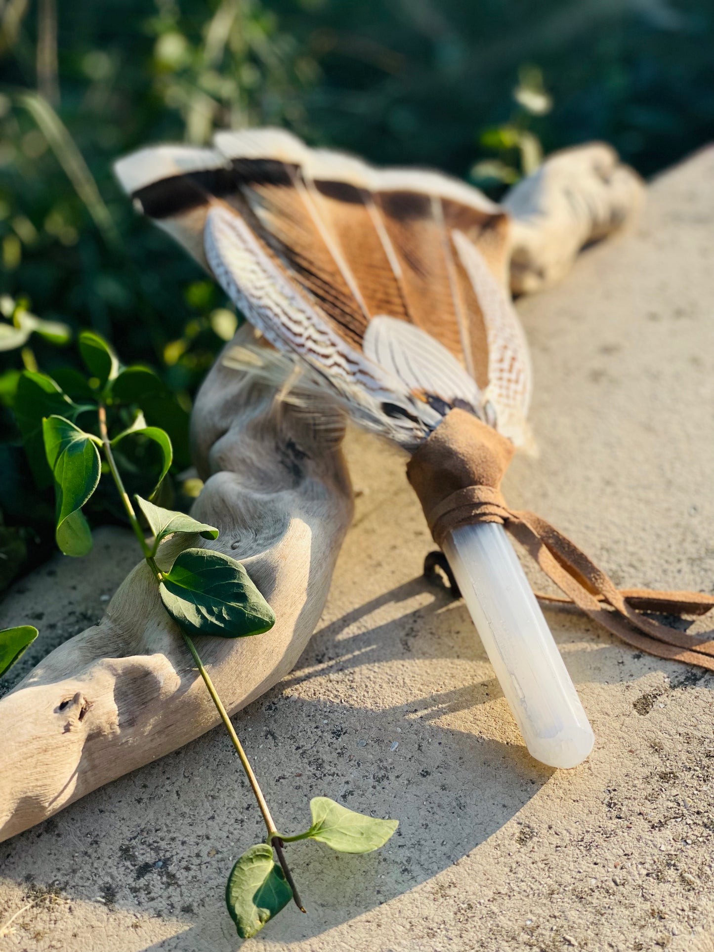 Selenite Prayer Fan - Feminine Energy Sky