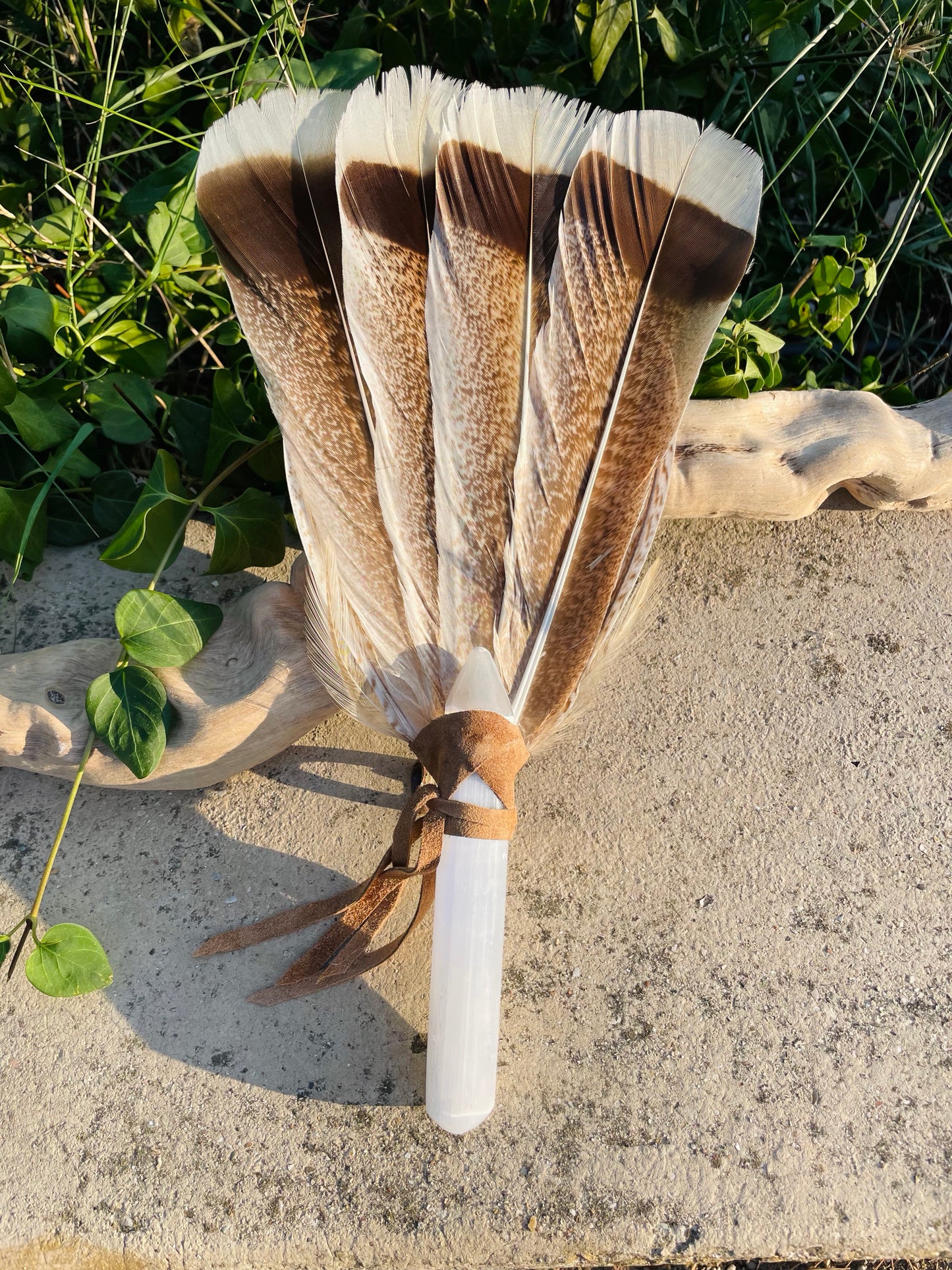 Selenite Prayer Fan - Feminine Energy Sky