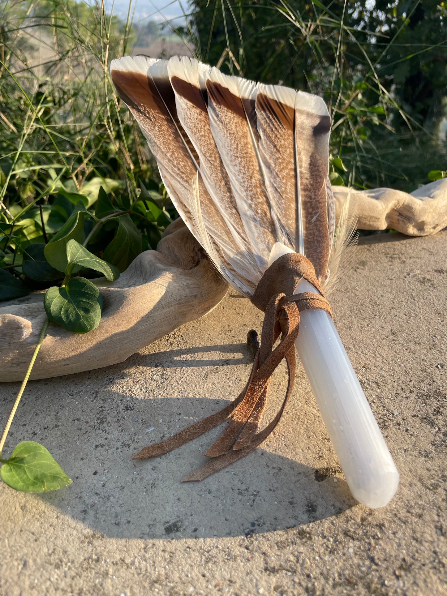 Selenite Prayer Fan - Feminine Energy Sky