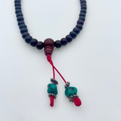 Mala in Legno di Rosa – Collana Artigianale Indiana per Meditazione