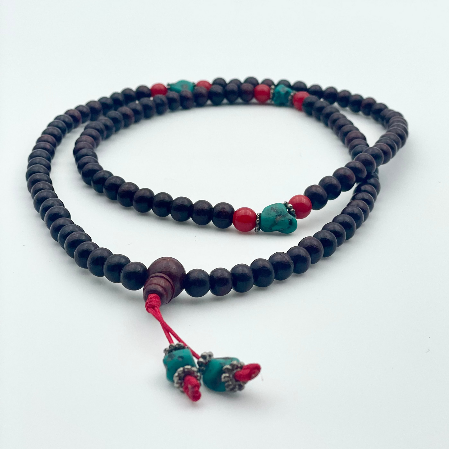 Mala in Legno di Rosa – Collana Artigianale Indiana per Meditazione