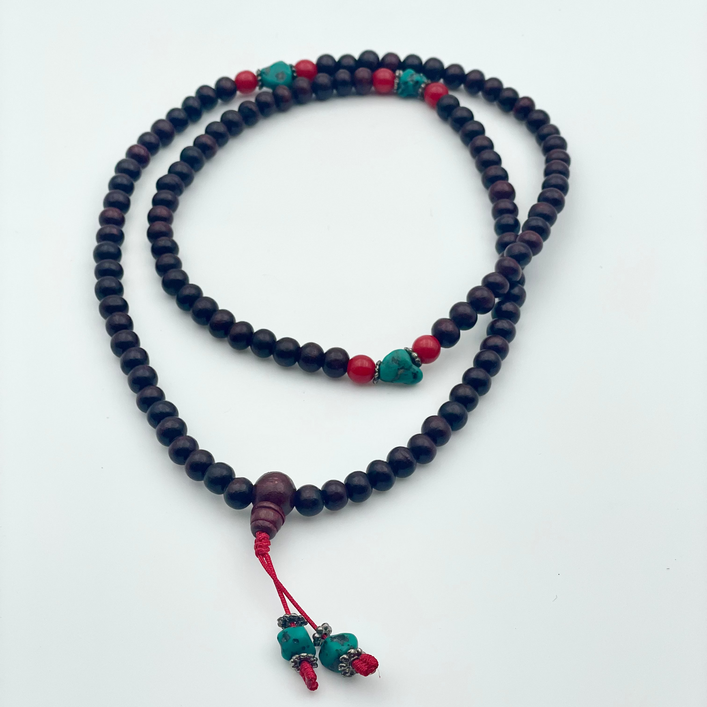 Mala in Legno di Rosa – Collana Artigianale Indiana per Meditazione
