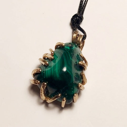 Malachite - MIMULUS - Ciondolo Piccolo in Ottone