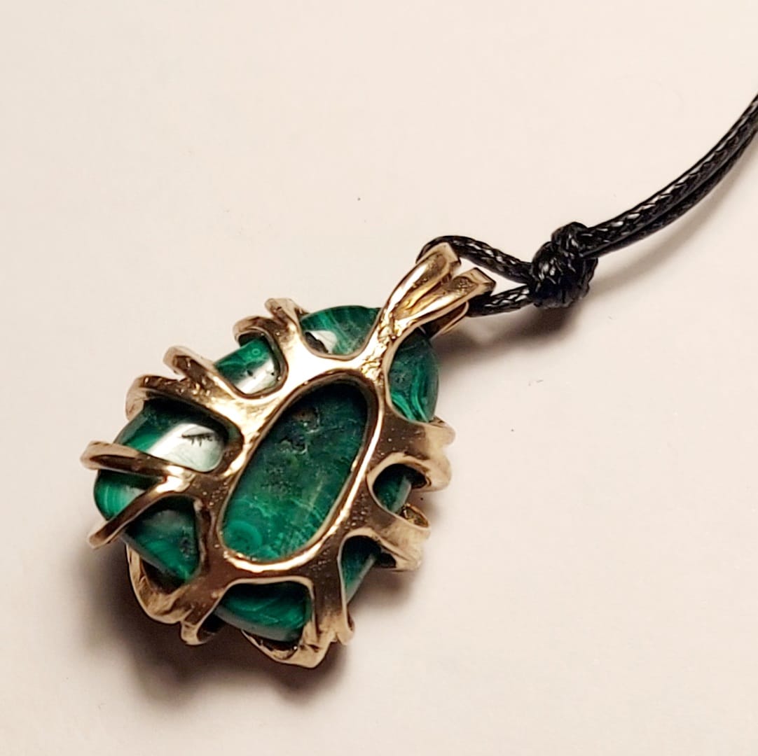 Malachite - MIMULUS - Ciondolo Piccolo in Ottone
