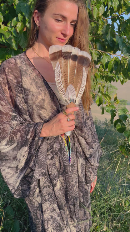 Selenite Prayer Fan - Feminine Energy Sky