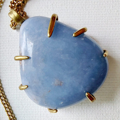 Angelite Ciondolo Grande in Ottone