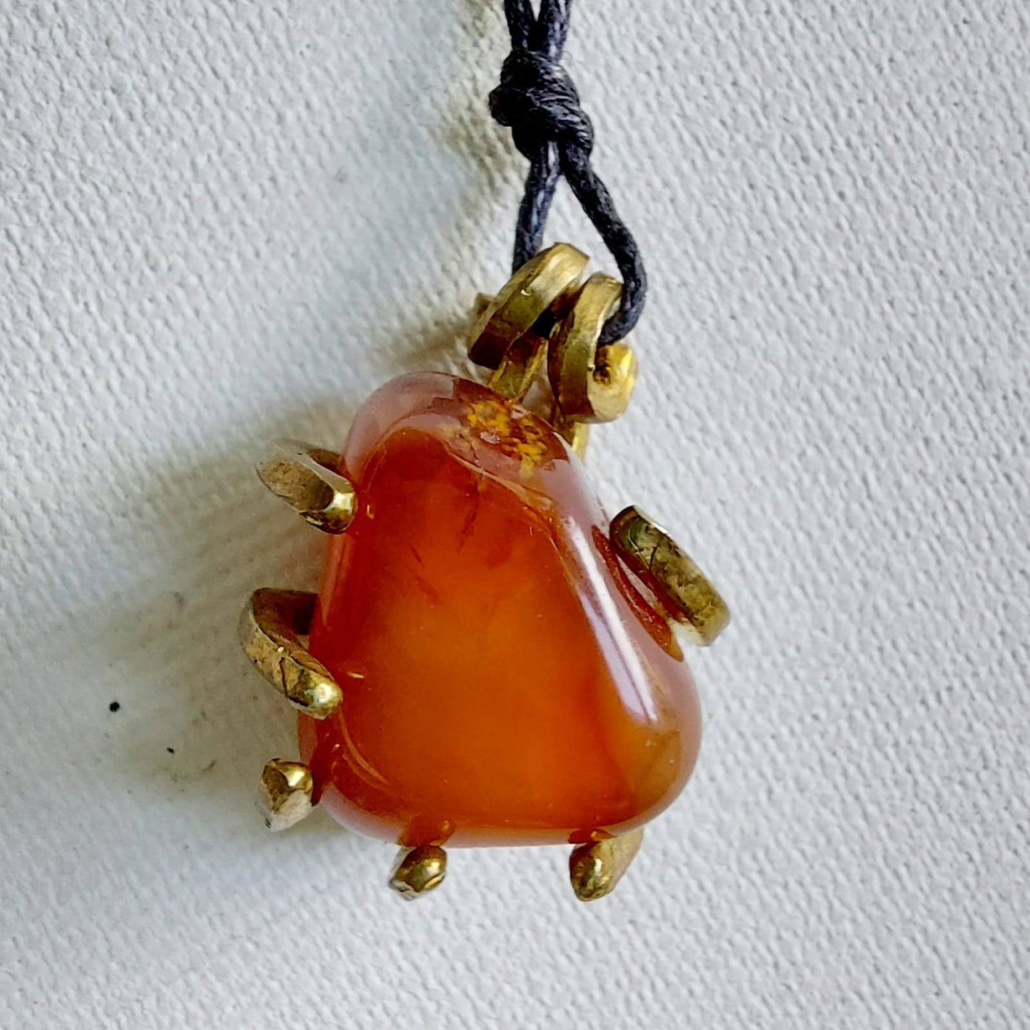 Corniola Ciondolo Piccolo in Ottone
